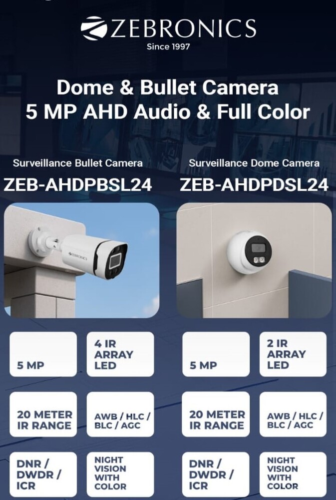 Zebronics Camera Dome & Bullet Camera 5MP