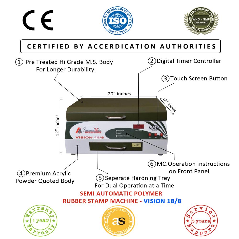 Vision 18-8 Polymer Stamp Machine - Advantage: Long Life