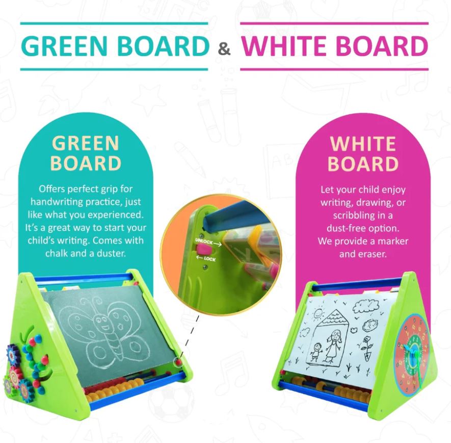 8-in-1 Activity Triangle Toy/TAMIL Activity Triangle/Tamil Alphabets for Kids 2+ Years