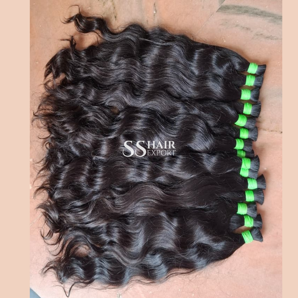 Bulk Human Hair Extension Virgin Indian Hair Natural Weaving For Braiding