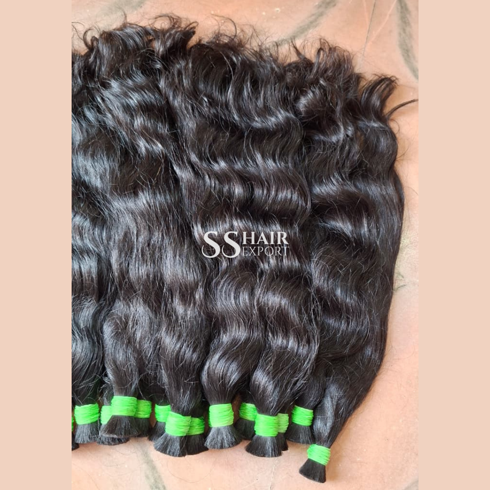 Bulk Human Hair Extension Virgin Indian Hair Natural Weaving For Braiding