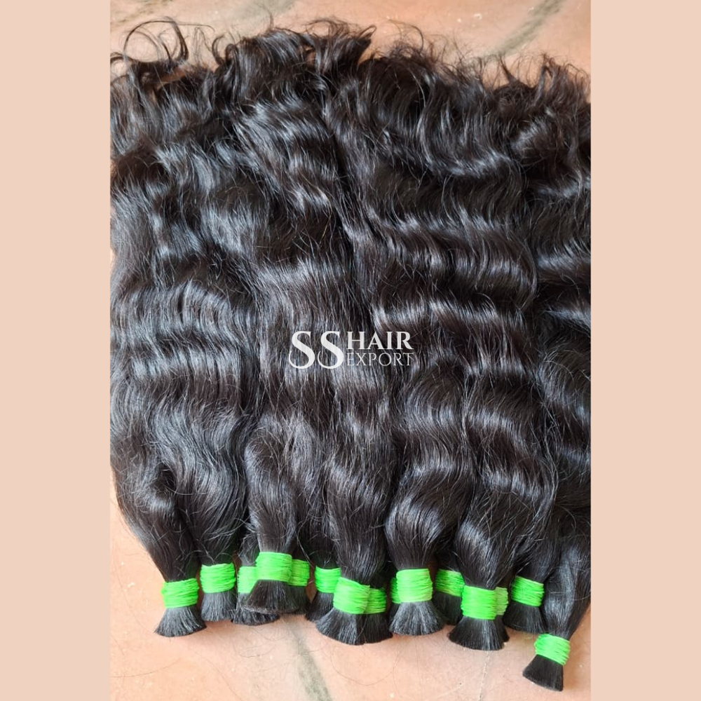 Bulk Human Hair Extension Virgin Indian Hair Natural Weaving For Braiding