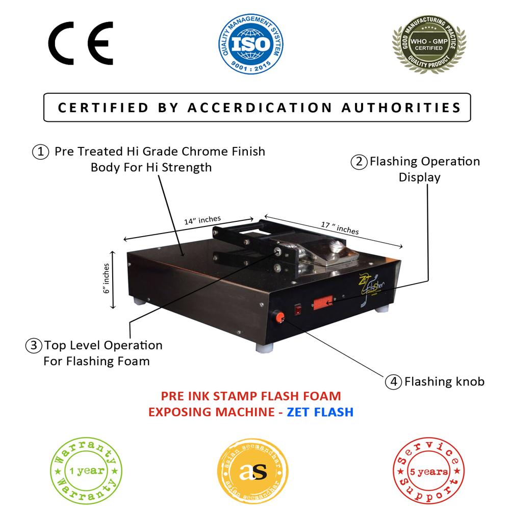 Zetflash Pre Ink Stamp Machine - Capacity: 30 Pcs/hr