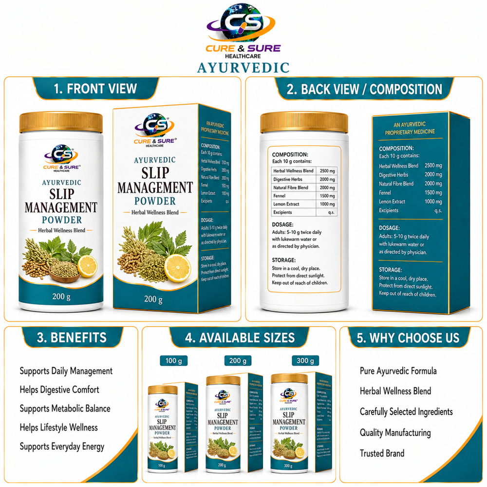 Ayurvedic Slip Management Powder  Third Party Manufacturing