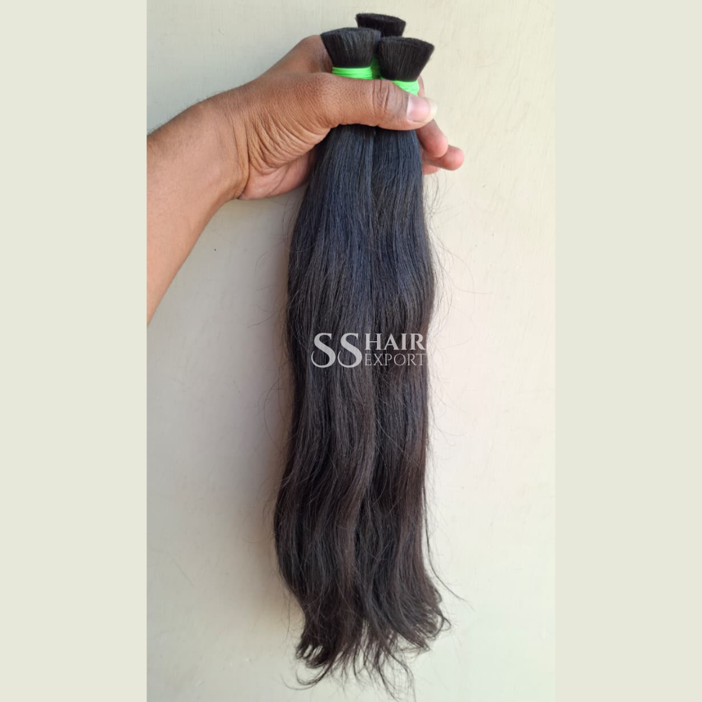 Black Bulk Human Hair Braiding 26inch Indian Natural Weaving Exporter Supplier