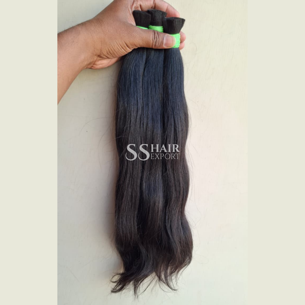 Black Bulk Human Hair Braiding 26inch Indian Natural Weaving Exporter Supplier