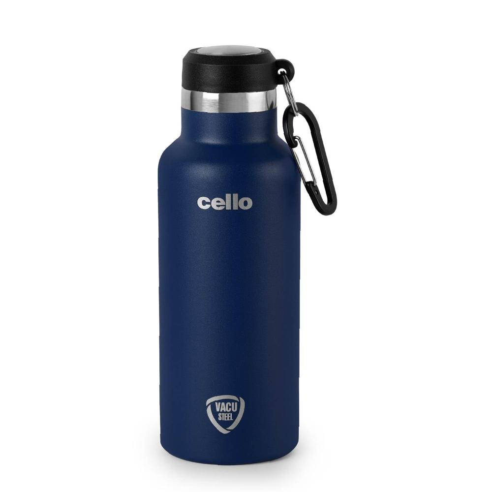 Cello Duro Hector Thermosteel Water Bottle 1100 ml, Blue | ISI Certified Stainless Steel, Double Walled Vacuum Insulated Flask | 24 Hrs Hot & Cold Thermos Water Bottle For Office, Gym, Travel, Gifting