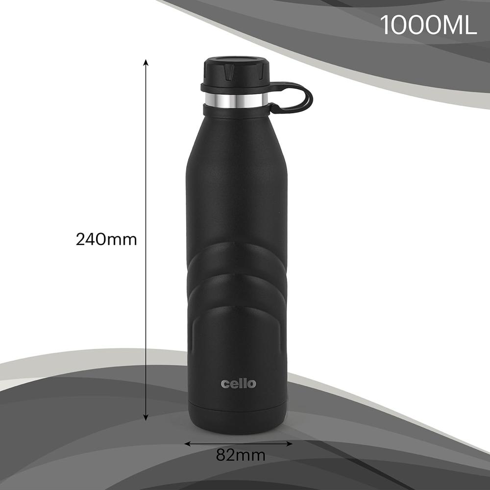 Cello Duro Crown Tuff Steel Vacuum Insulated Flask | Double Walled Hot and Cold Thermal Flask | Scratch Resistant & DTP Coating Flask  750 ml
