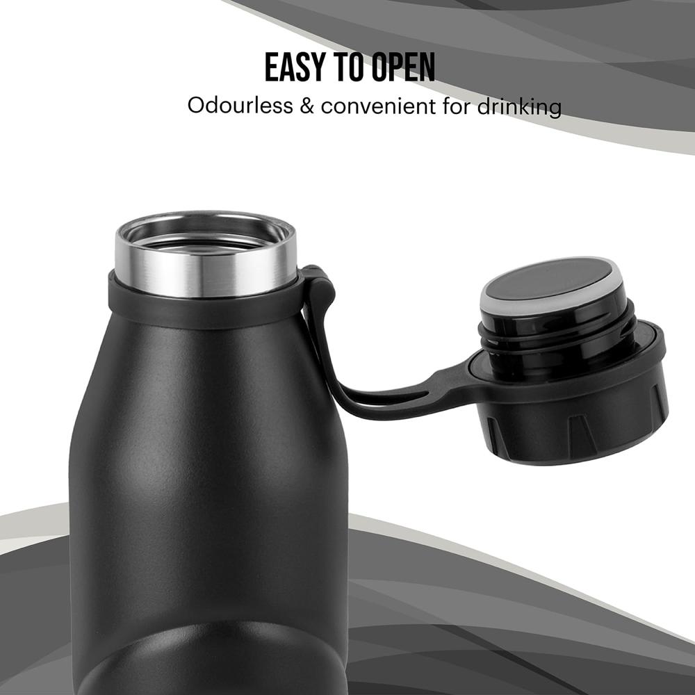 Cello Duro Crown Tuff Steel Vacuum Insulated Flask | Double Walled Hot and Cold Thermal Flask | Scratch Resistant & DTP Coating Flask  750 ml