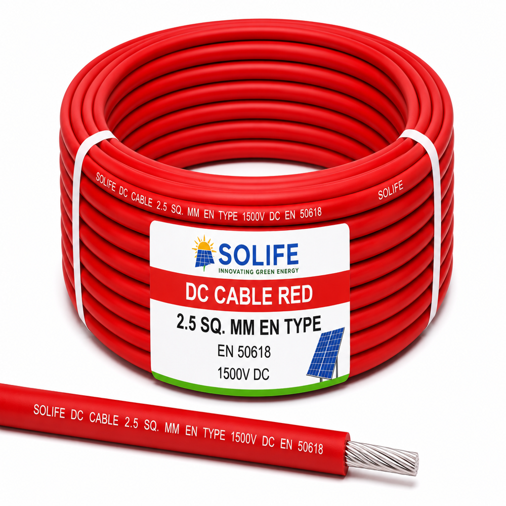 Red And Black Dc Cable Make Solife - Armored Material: Not Armored