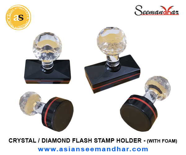 Crystal Pre Ink Stamp - 32mm x 32mm Round 