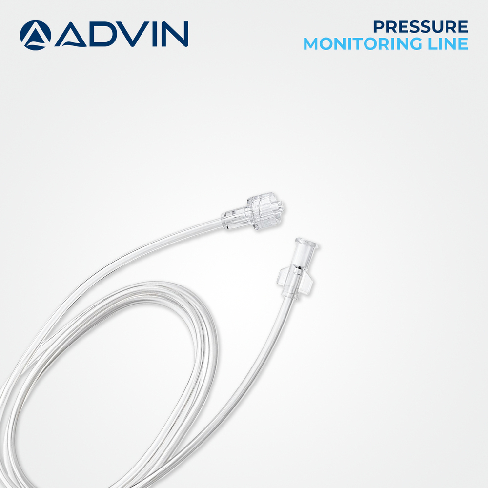 Cath Lab Pressure Line - Medical Grade Pvc, Standard Length 100-150 Cm, Transparent | Kink-resistant, Leak-proof, Luer Lock Connectors, Sterile, Disposable