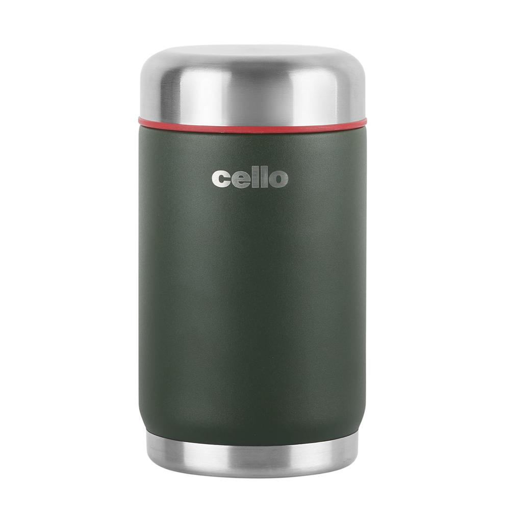 Cello Duro Supee Tuff Steel Vacuum Insulated Flask 600ml, Green | Hot and Cold Thermal Flask with Screw Lid | Double Walled Scratch Resistant DTP Coating | Stainless Steel Thermos
