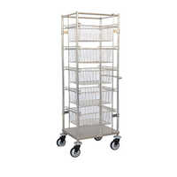 Industrial Basket Rack (bt-215) - 304 Stainless Steel, 390x260x310 Mm, Silver | Glossy Polished, Twin Easy-lift Handles, Two Tiers