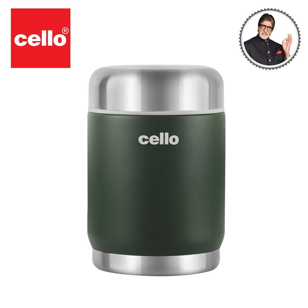 Cello Duro Supee Tuff Steel Vacuum Insulated Flask 400ml, Green | Hot and Cold Thermal Flask with Screw Lid | Double Walled Scratch Resistant DTP Coating Flask | Stainless Steel Thermos