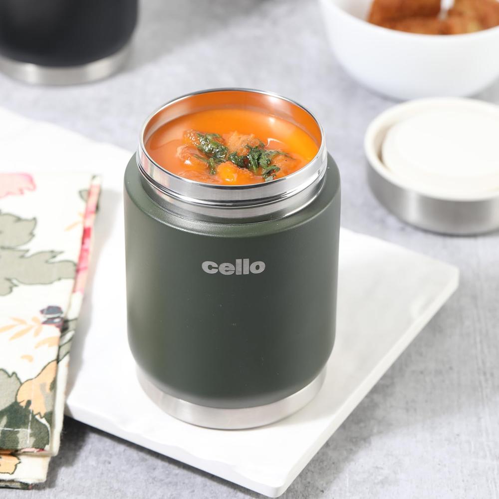 Cello Duro Supee Tuff Steel Vacuum Insulated Flask 400ml, Green | Hot and Cold Thermal Flask with Screw Lid | Double Walled Scratch Resistant DTP Coating Flask | Stainless Steel Thermos