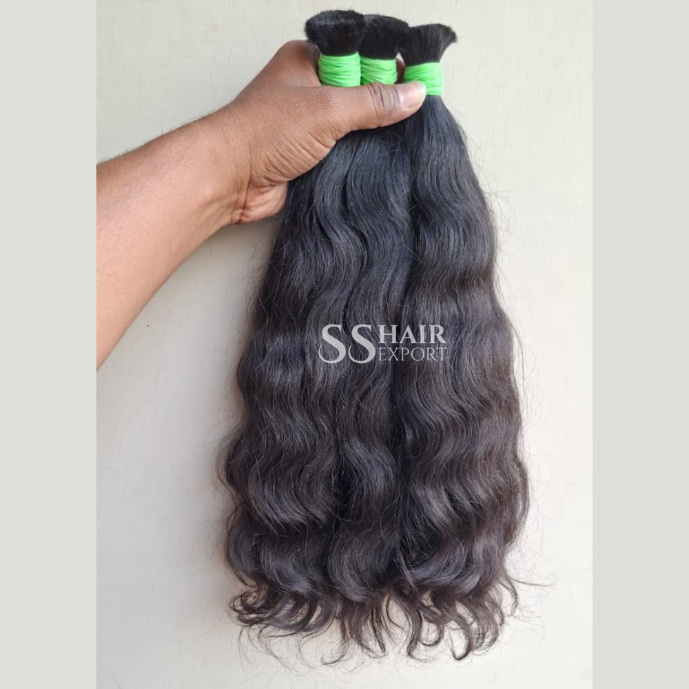 Unprocessed Raw Bulk Human Hair Braiding Indian Weaving Vendor