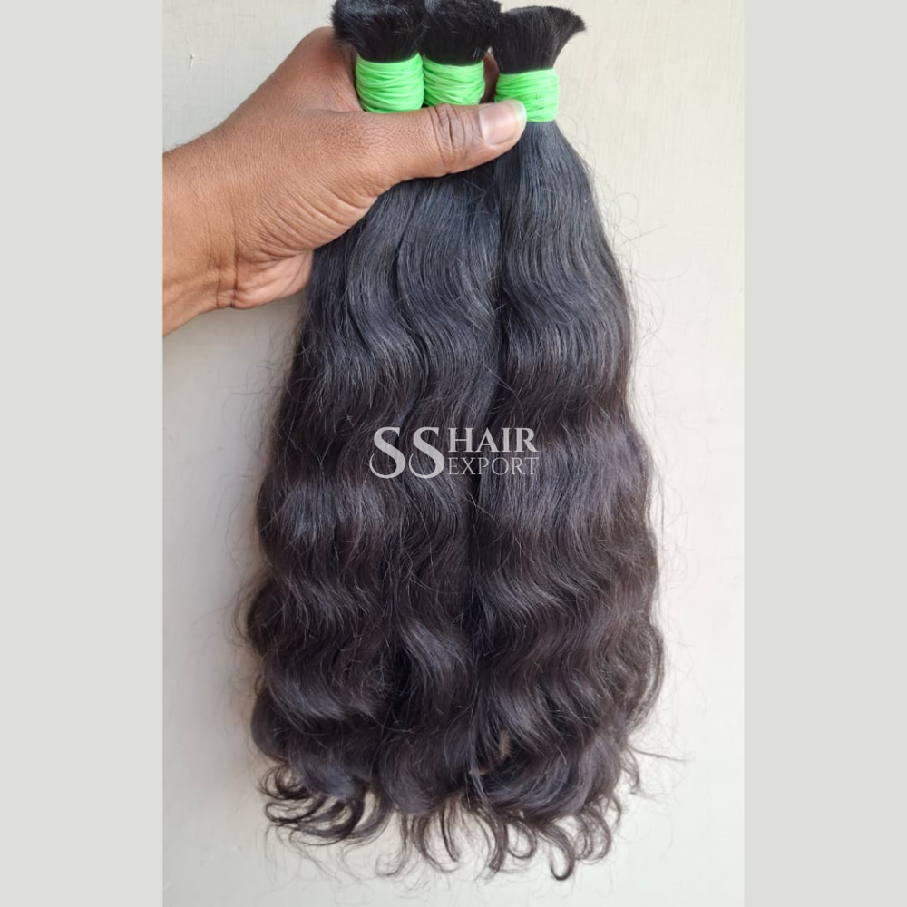 Unprocessed Raw Bulk Human Hair Braiding Indian Weaving Vendor