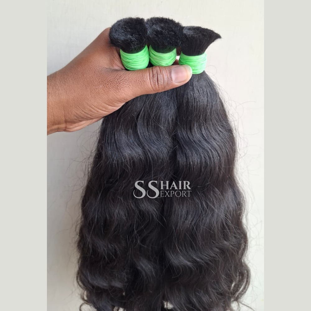 Unprocessed Raw Bulk Human Hair Braiding Indian Weaving Vendor