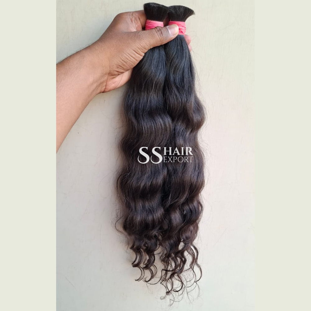 Indian Raw Bulk Hair Natural Color Remy Human Hair Extension