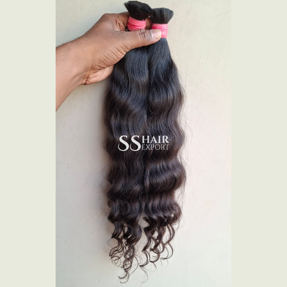 Indian Raw Bulk Hair Natural Color Remy Human Hair Extension
