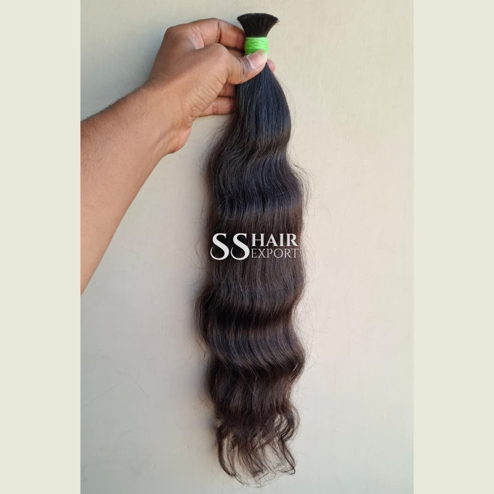 No Weft Bundle Raw Indian Bulk Human Hair Braiding Weaving 18-32inch
