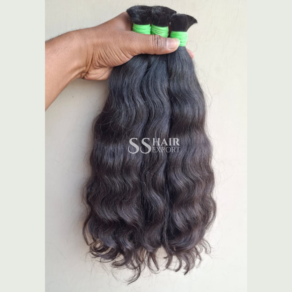 Indian Bulk Human Hair Braiding Natural Black Weaving 22inch