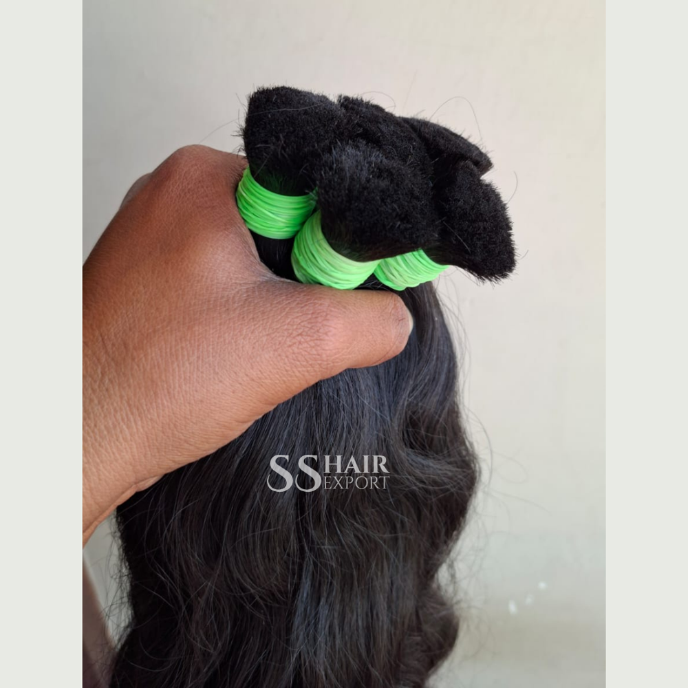 Indian Bulk Human Hair Braiding Natural Black Weaving 22inch