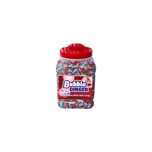 Bubble Dinger Cola Flavour Hard Boiled Candy Lollipop with Chewing Gum Filling