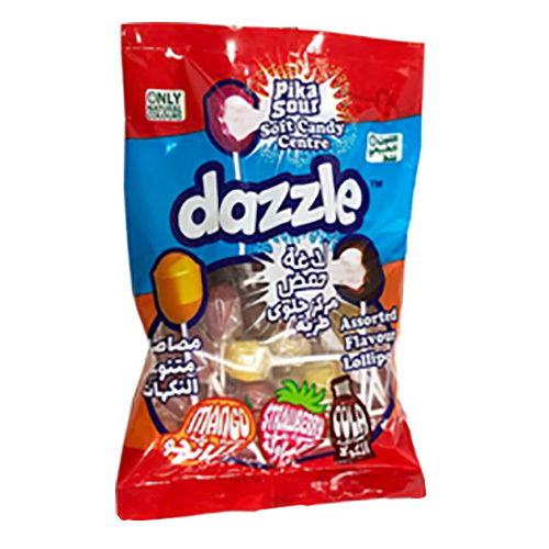 Dazzle Assorted Flavours Hard Boiled Lollipop W-Soft Candy Centre
