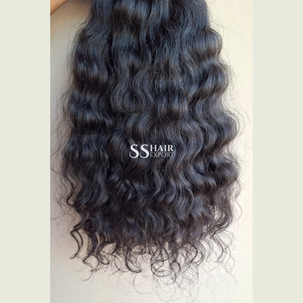 Curly Hair Indian Bulk Human Hair Natural Weaving Braids 100gm Export Quality