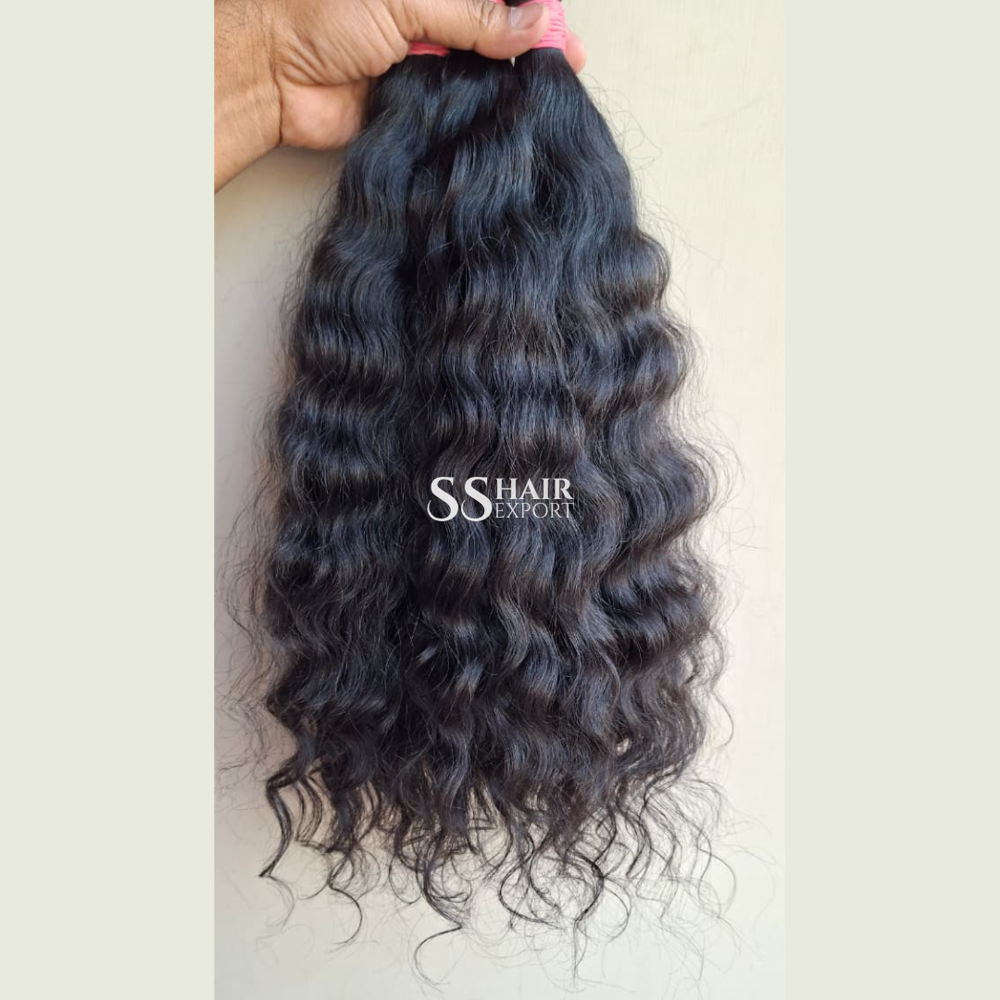 Curly Hair Indian Bulk Human Hair Natural Weaving Braids 100gm Export Quality