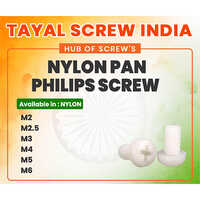 Nylon Pan Philips Screw - Nylon, M2-m6, White, Medium Duty | Corrosion Resistant, Non-magnetic, High Electrical Insulation