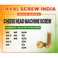 Cheese Head Machine Screw - Stainless Steel Ss 202/304, M2 To M8, Polished Corrosion-protected Finish