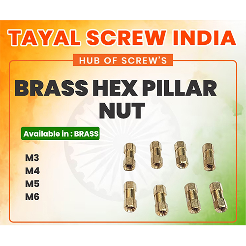 Brass Hex Pillar Nut
