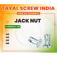Jack Nut - Steel M4-m8 Metric Thread, Zinc Plated Flange Head, Metallic Silver