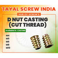 D Nut Casting - Cast Metal, M4-m10, Gold/brass Finish | Cut Thread, Corrosion Resistant, Serrated Head