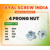 4 Prong Nut - Stainless Steel M4-m10, Nickel/zinc/natural Finish | Vibration-resistant Wood Tee Nut