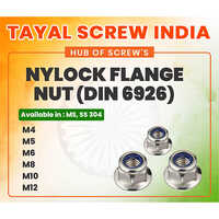 Nylock Flange Nut - Stainless Steel M4-m12 Silver, Nylon Insert Vibration Resistant Locking Nut