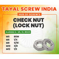 Check Nut - Stainless Steel M5 To M12, Metallic Finish | Hexagonal Lock Nut, Resists Loosening, Bsw Metric Inch Threads