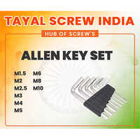 Allen Key Set - Chrome Vanadium Steel, 9-piece M1.5-m10, Silver With Black Holder, L-shaped