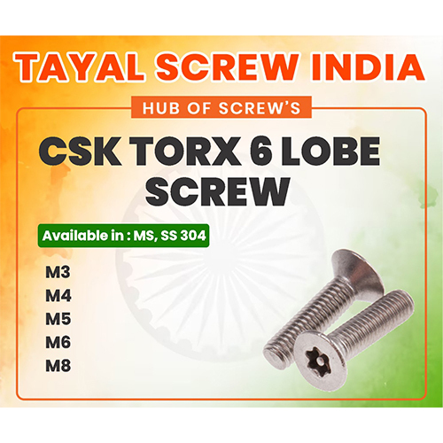 CSK Torx 6 Lobe Screw