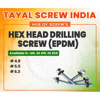 Hex Head Drilling Screw Epdm - Ms, Ss 410, Ss 304 | #4.8, #5.5, #6.3, Self-drilling, Watertight Epdm Washer
