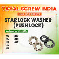 Star Lock Washer - Stainless Steel 304 M3-m16, Push-fit External Star Shape, Polished/natural Finish