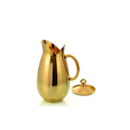 Monarch Jugla Coppera Pure Lead-Free Brass Gold Finish Dolphin Pitcher With Lid - Capacity: 1600 Milliliter (Ml)