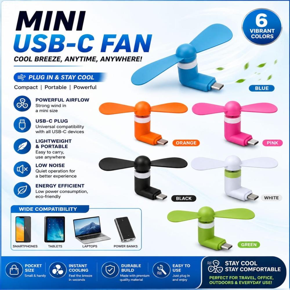 TAJO OTG Fan Type C Pin With Pouch Packing