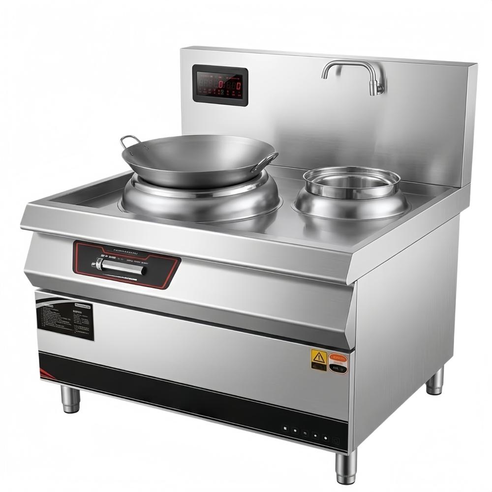 Commercial Induction Wok Cooker - Color: Silver