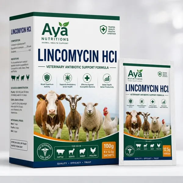 Lincomycin Veterinary Antibiotic Supplement - 99% Purity White Powder, 25 Kg Bag | Feed Grade, 2 Years Shelf Life, Versatile For Multiple Livestock