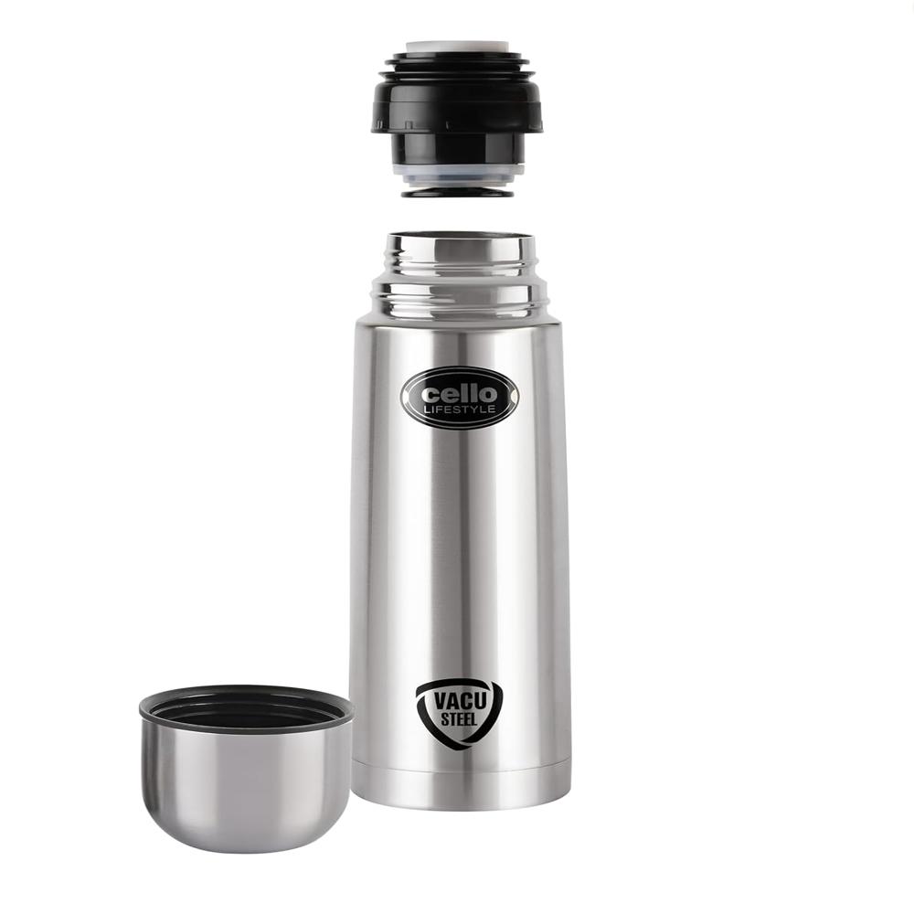 CELLO Lifestyle Insulated Stainless Steel Flask Water Bottle for Daily Use 500 ml | ISI Certified Double Wall Vacuum Insulated 24 Hours Hot & Cold Thermos Water Bottle for Office, Picnic, Gym, Travel