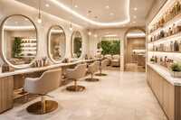 Salon Interior Designing - Mdf, Tempered Glass, Stainless Steel | Adjustable Led Lighting, Anti-fog Mirrors, Sound-absorbing Panels, Custom Layouts